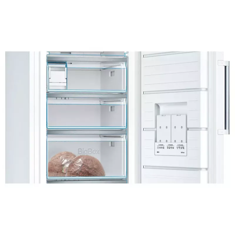 Sügavkülmik Bosch Serie 6 GSN51AWDV püstine 290 L, NoFrost, LED, pööratav uks, A–G klass D