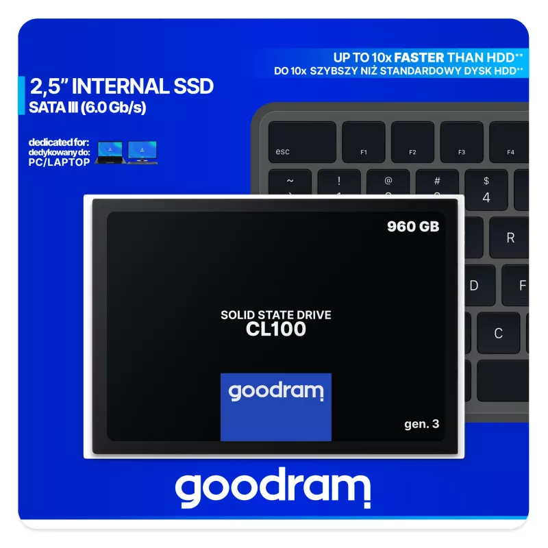 SSD-ketas Goodram 960 GB 2,5-tolline SATA III SSDPR-CL100-960-G3