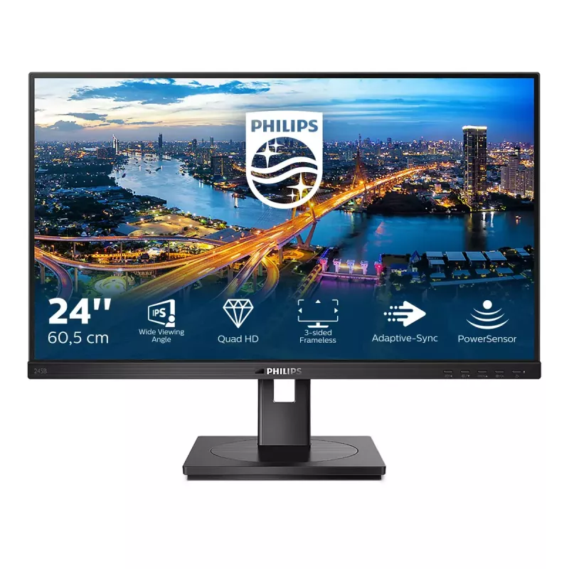 Philips B Line 245B1/00 arvutimonitor 60,5 cm (23,8 tolli) 2560 x 1440 pikslit Quad HD LED must