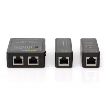DIGITUS kaablitester, võrk, RJ45, BNC põhiseade, kaugseade, PoE tester, ümbrisega