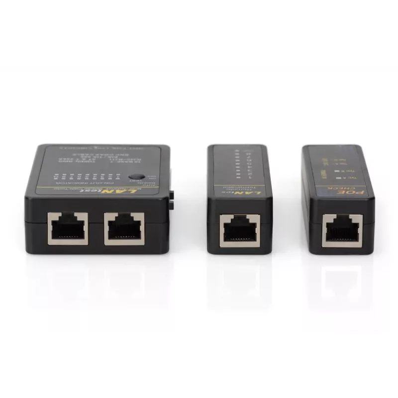 DIGITUS kaablitester, võrk, RJ45, BNC põhiseade, kaugseade, PoE tester, ümbrisega