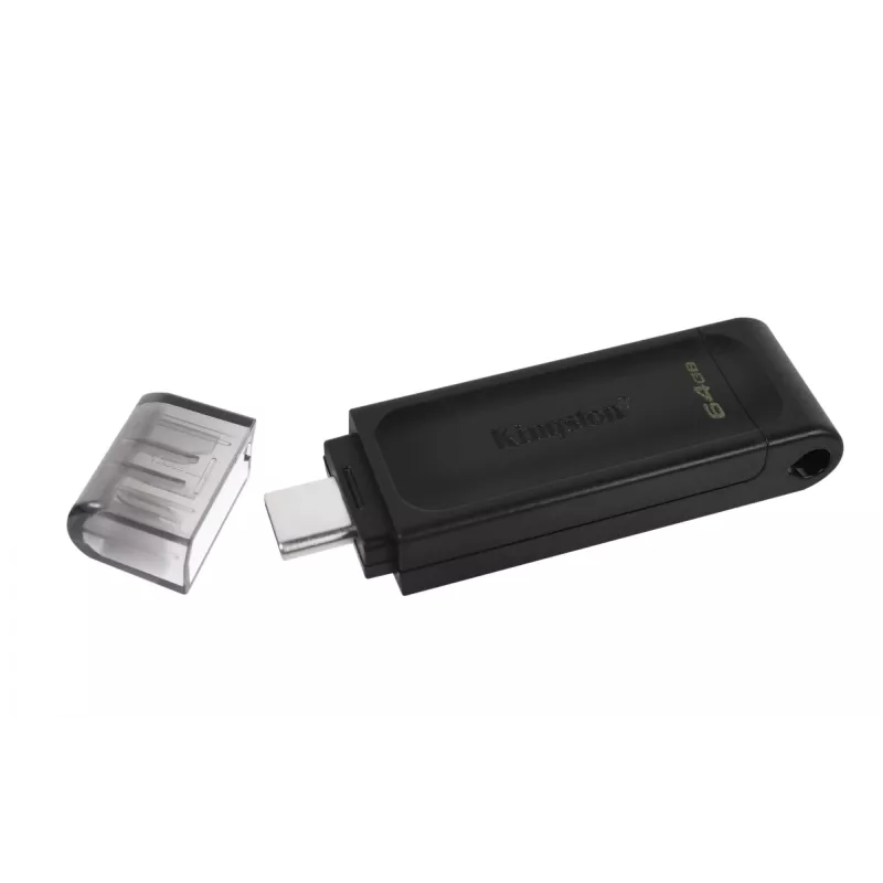 Kingston Technology DataTraveler 64GB USB-C 3.2 Gen 1 70, 64 GB, USB USB-C, 3.2 Gen 1 (3.1 Gen 1), Cap, 7 g, Must