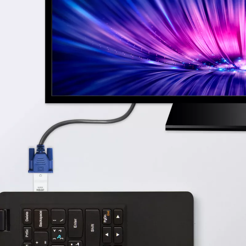 ATEN HDMI-VGA muundur, valge, plastik, 1920 x 1200 pikslit, 1080p, HDMI, VGA