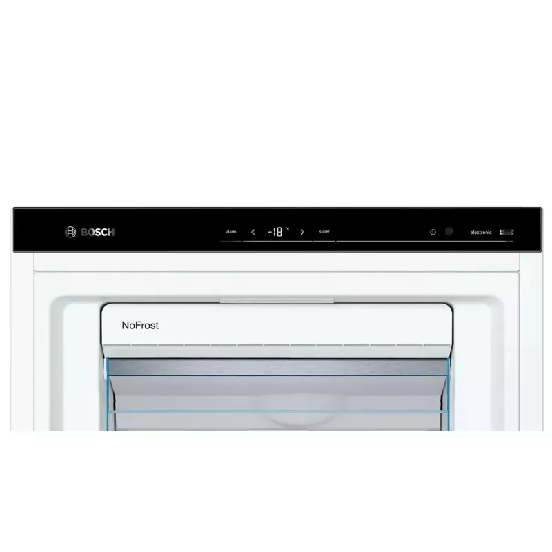 Sügavkülmik Bosch Serie 6 GSN54AWDV — 328 L neto, NoFrost, FastFreeze, LED-ekraan, Valge