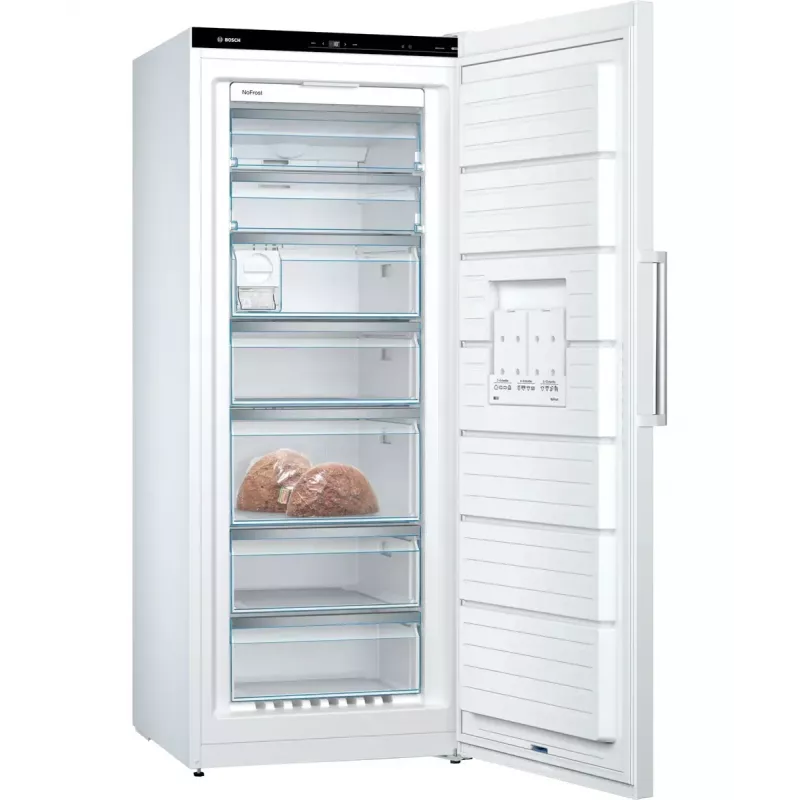 Sügavkülmik Bosch Serie 6 GSN54AWDV — 328 L neto, NoFrost, FastFreeze, LED-ekraan, Valge