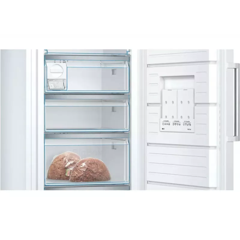 Sügavkülmik Bosch Serie 6 GSN54AWDV — 328 L neto, NoFrost, FastFreeze, LED-ekraan, Valge