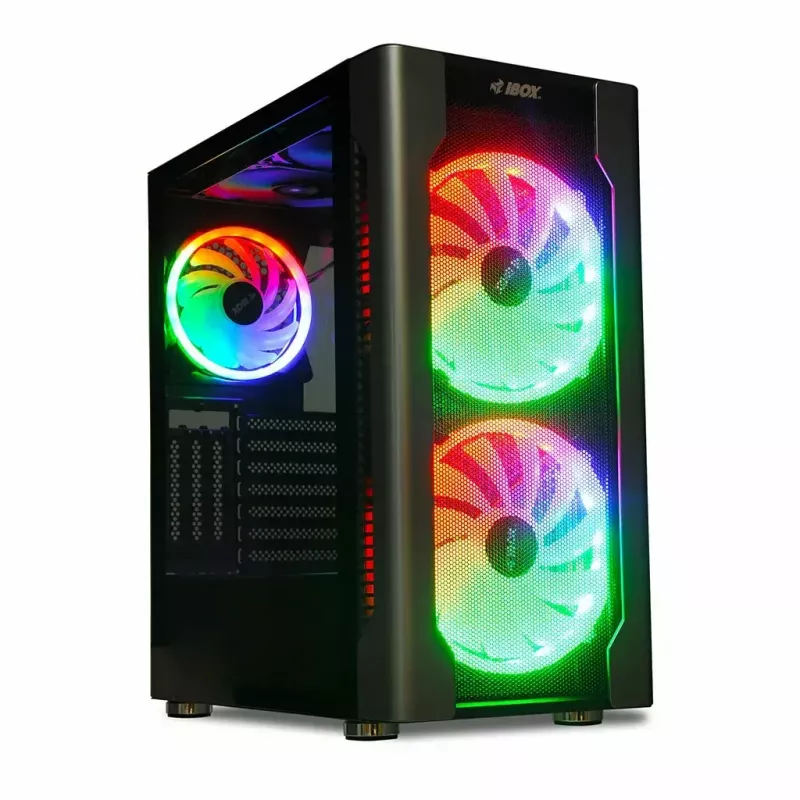Arvutikorpus IBOX Chiron ZH68 Gaming, ATX Midi-Tower, EATX tugi, must, külgaken, valgustus