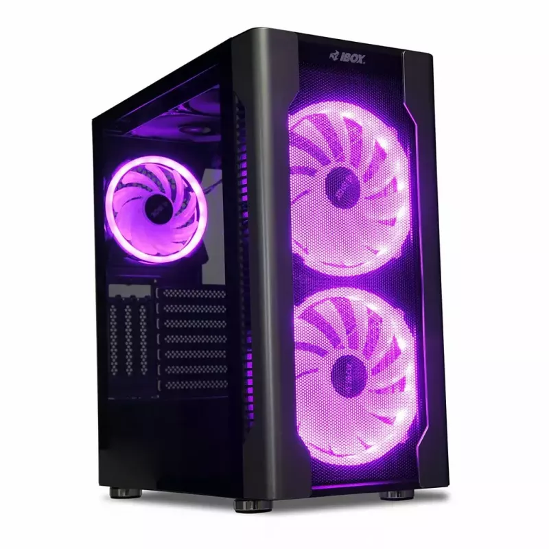 Arvutikorpus IBOX Chiron ZH68 Gaming, ATX Midi-Tower, EATX tugi, must, külgaken, valgustus