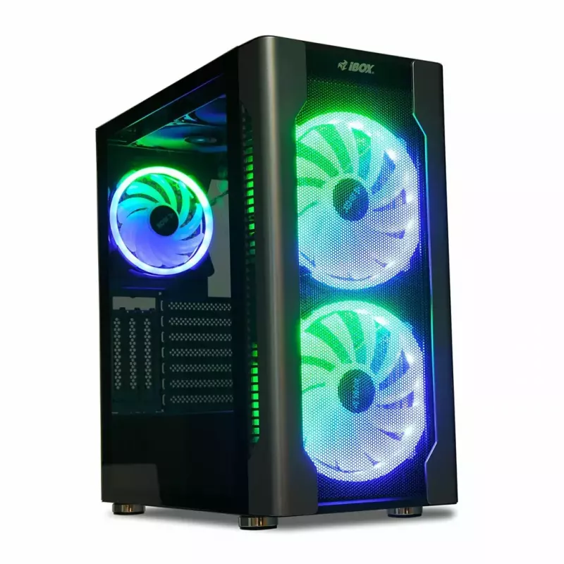 Arvutikorpus IBOX Chiron ZH68 Gaming, ATX Midi-Tower, EATX tugi, must, külgaken, valgustus