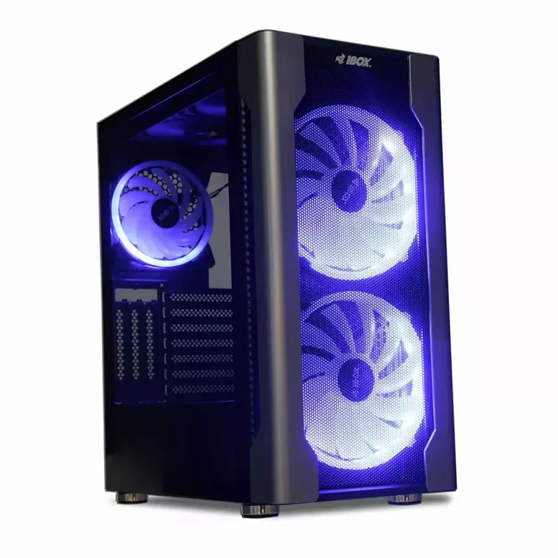 Arvutikorpus IBOX Chiron ZH68 Gaming, ATX Midi-Tower, EATX tugi, must, külgaken, valgustus
