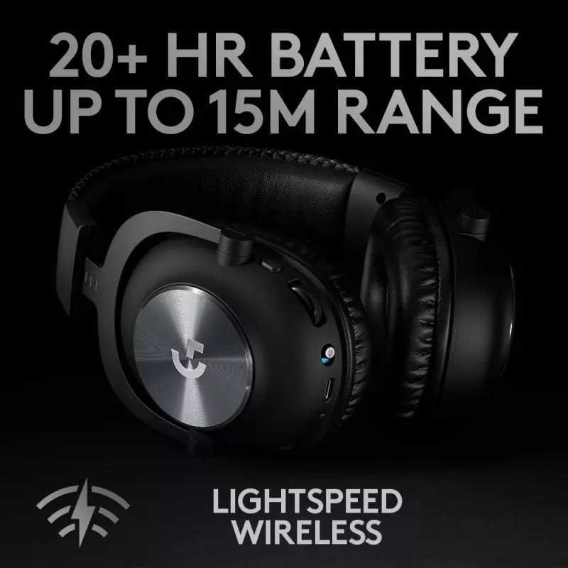 LOGITECH Pro X Wireless Lightspeed mängupeakomplekt must