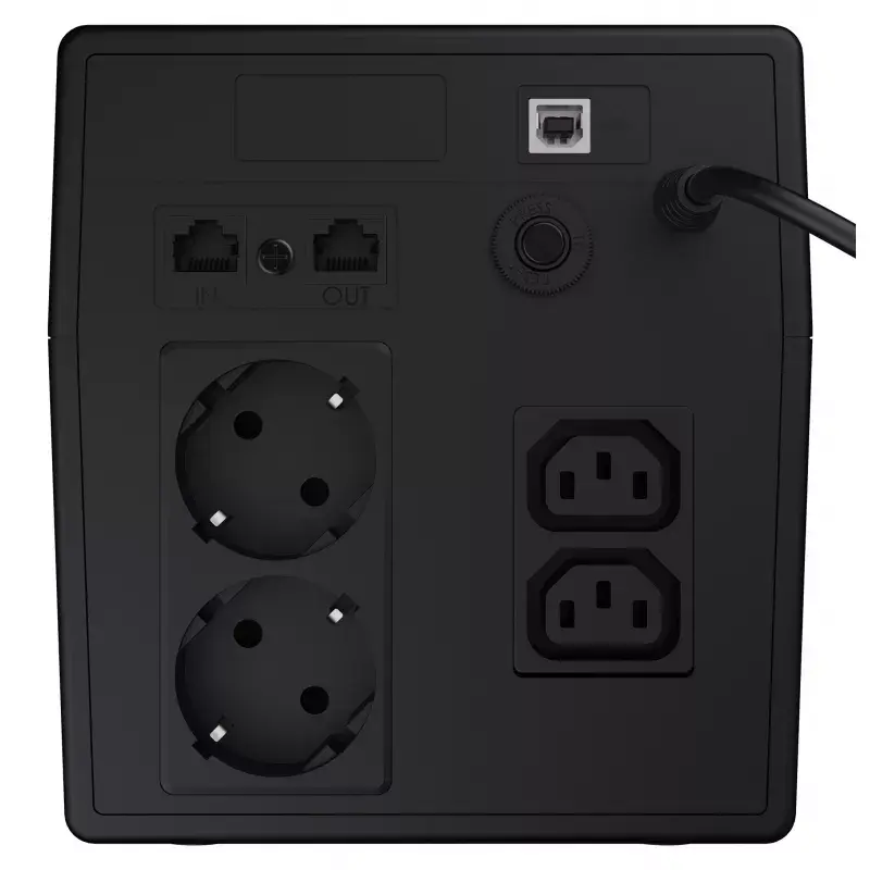 Katkematu toiteallikas roheline Cell UPS08 — Line-Interactive 700 W / 230 V, 4× IEC pistikupesa, USB, RJ-45, 12 V 7 Ah aku, torn, must