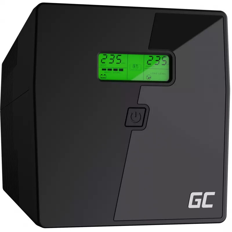 Katkematu toiteallikas roheline Cell UPS08 — Line-Interactive 700 W / 230 V, 4× IEC pistikupesa, USB, RJ-45, 12 V 7 Ah aku, torn, must