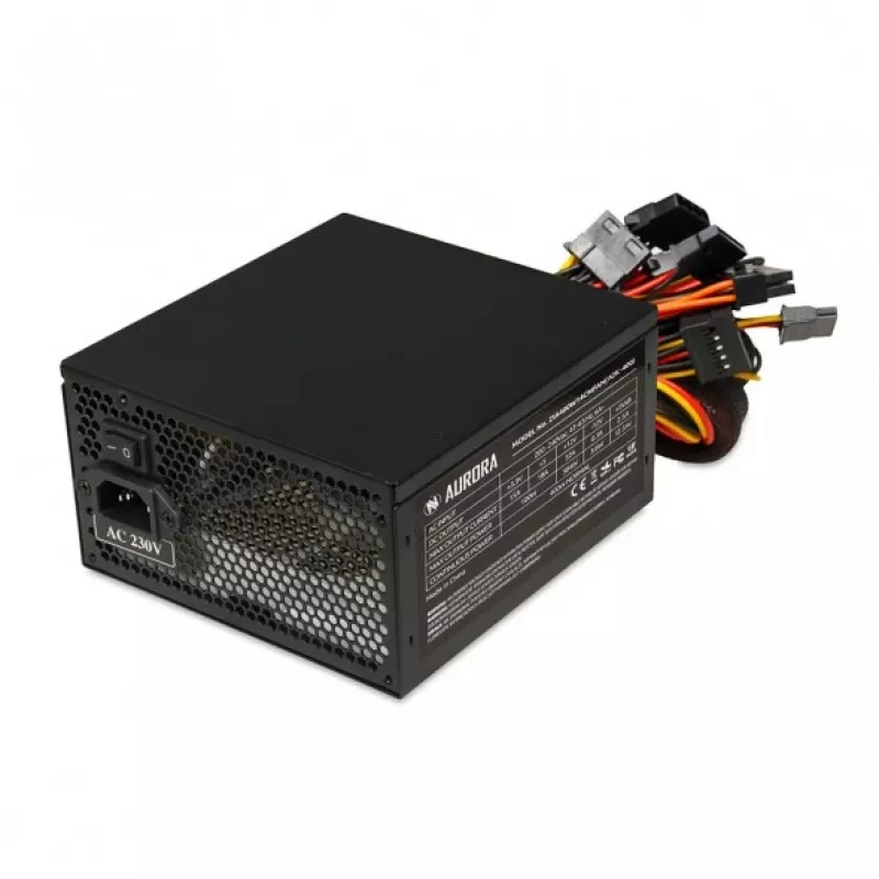 Toiteplokk IBOX iBox Aurora 500 W 20+4 pin ATX, 140 mm ventilaator, valge