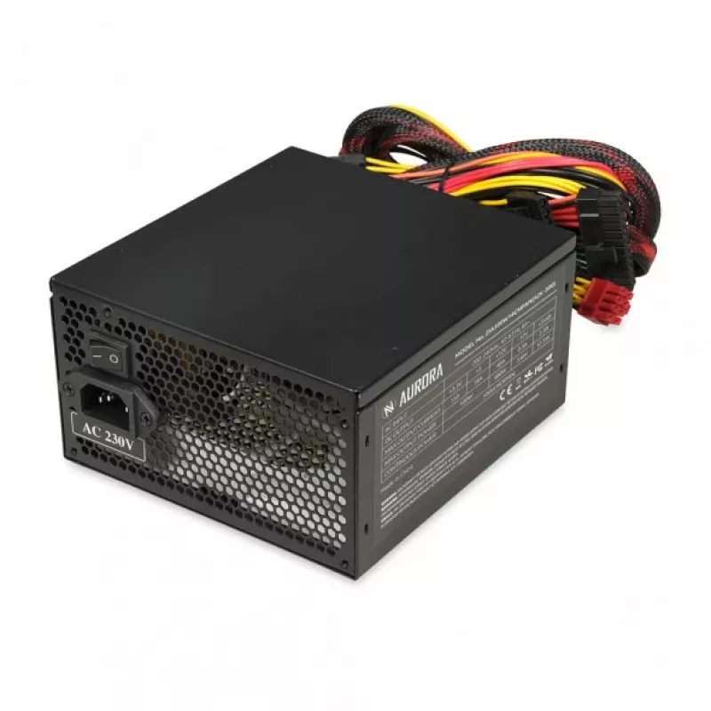 Toiteplokk IBOX iBox Aurora 500 W 20+4 pin ATX, 140 mm ventilaator, valge