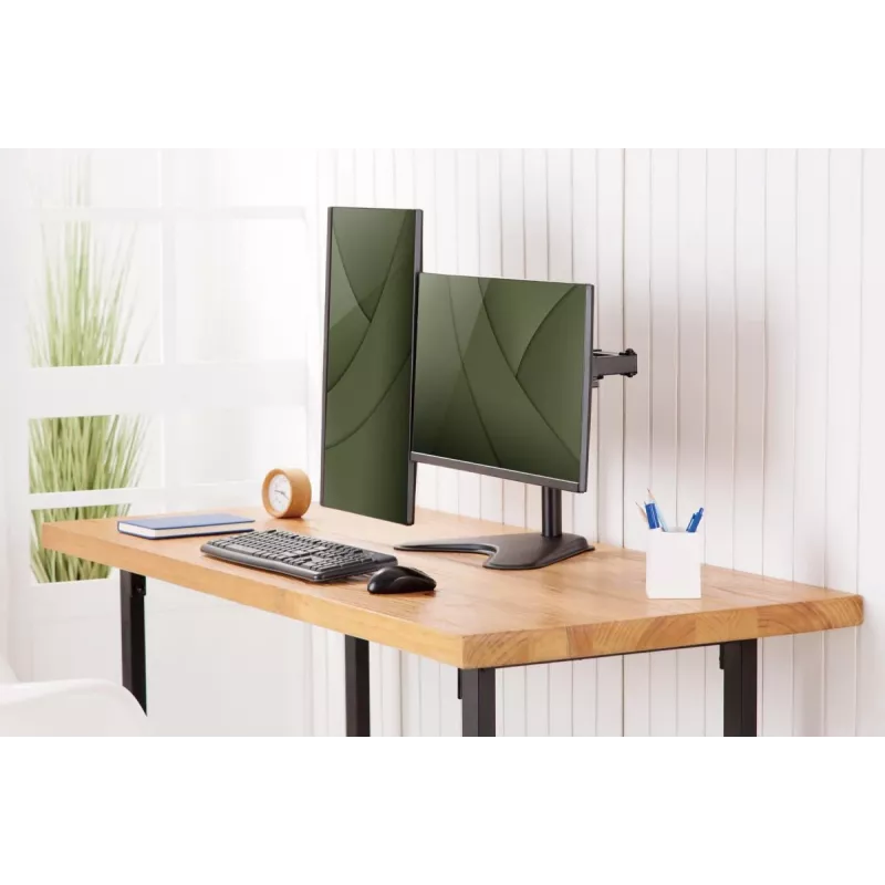 DIGITUS universaalne kahe monitori alus 17–32 tolli 2x 8 kg (maks) must