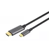 DIGITUS USB-C - HDMI adapter, 2m 4K/30Hz, must, metallkorpus