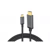 DIGITUS USB-C - HDMI adapter, 2m 4K/30Hz, must, metallkorpus