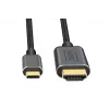 DIGITUS USB-C - HDMI adapter, 2m 4K/30Hz, must, metallkorpus