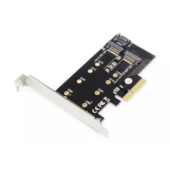 DIGITUS M.2 NGFF/NVMe SSD Pci-e lisakaart toetab B, M ja B+M võtit, suurused 80, 60, 42 ja 30 mm