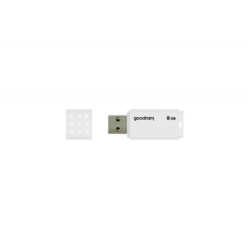 USB-mälupulk GOODRAM UME2 8 GB USB 2.0 Type-A, valge, 20 MB/s lugemiskiirus, 5 MB/s kirjutamiskiirus