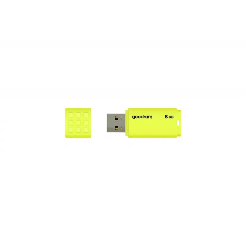 USB-mälupulk GOODRAM UME2 8 GB USB 2.0 Type-A, kollane, korgiga disain