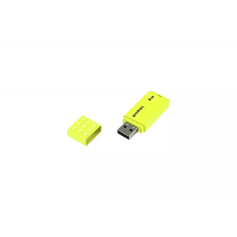 USB-mälupulk GOODRAM UME2 8 GB USB 2.0 Type-A, kollane, korgiga disain