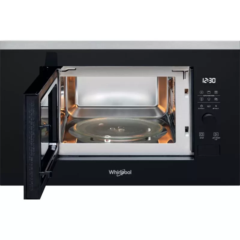 Sisseehitatud grillmikrolaineahi WHIRLPOOL WMF201G, 800 W, 20 L, roostevaba teras/must