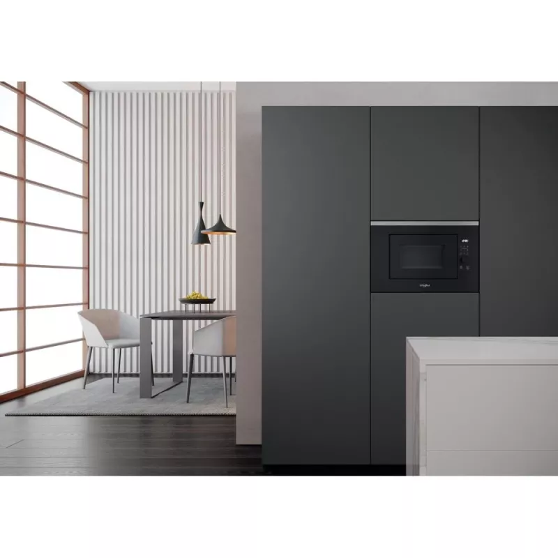 Sisseehitatud grillmikrolaineahi WHIRLPOOL WMF201G, 800 W, 20 L, roostevaba teras/must