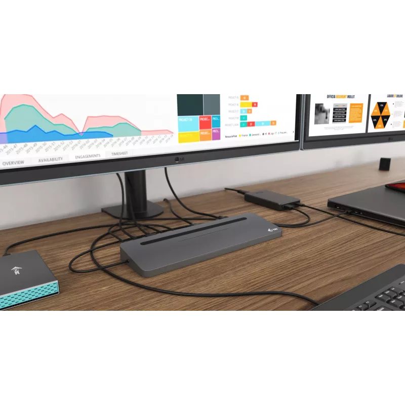 i-tec Metalli USB-C ergonoomiline 4K 3x ekraani dokkimisjaam + toiteedastus 85 W