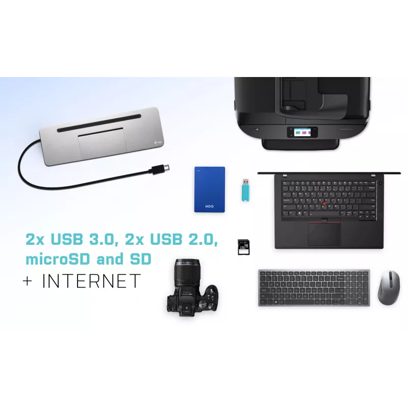 i-tec Metalli USB-C ergonoomiline 4K 3x ekraani dokkimisjaam + toiteedastus 85 W
