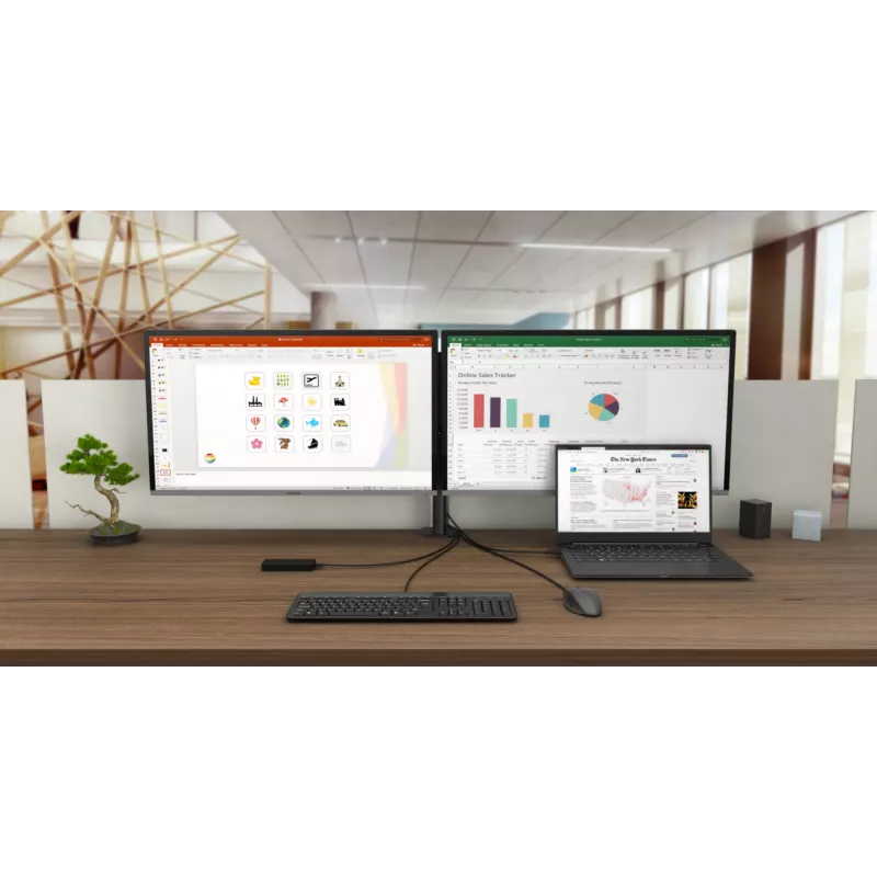 i-tec USB-C kahe kuvariga dokkimisjaam toiteedastusega 100 W