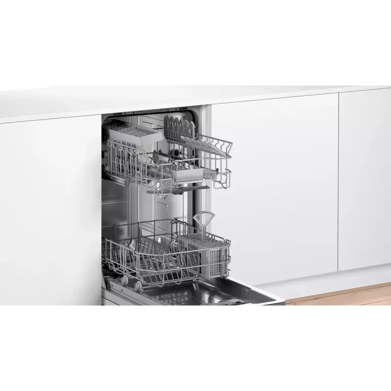 Sisseehitatud nõudepesumasin Bosch Serie 2 SPV2IKX10E, kitsas 45 cm, 9 katet, 48 dB, 5 programmi, roostevabast terasest vann