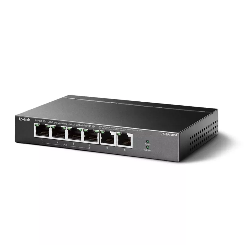 TP-Link TL-SF1006P võrgulüliti Haldamata Fast Ethernet (10/100) Power over Ethernet (PoE) Must