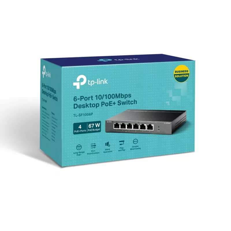 TP-Link TL-SF1006P võrgulüliti Haldamata Fast Ethernet (10/100) Power over Ethernet (PoE) Must