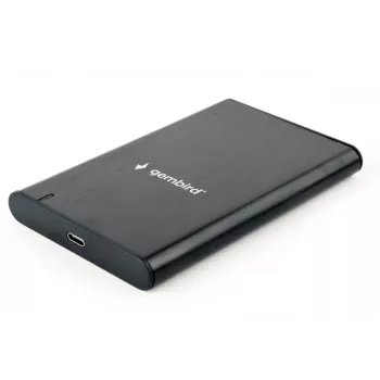 GEMBIRD USB 3.1 2,5-tolline SATA kõvaketta korpus Type-C pordiga, harjatud alumiinium - must