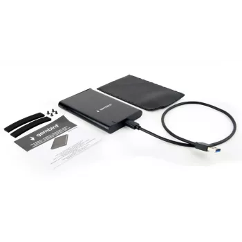 GEMBIRD USB 3.1 2,5-tolline SATA kõvaketta korpus Type-C pordiga, harjatud alumiinium - must