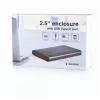 GEMBIRD USB 3.1 2,5 inch SATA HDD korpus USB-C pordiga, harjatud alumiinium - hall