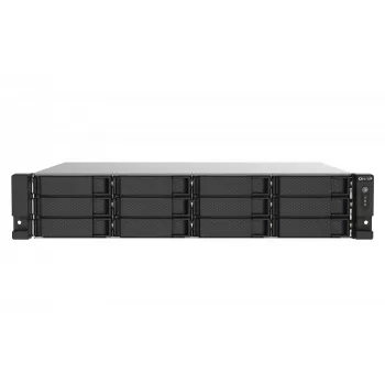 QNAP TS-1273AU-RP-8G NAS/salvestusserver Rack (2U) Ryzen Embedded V1500B 8 GB DDR4 0 TB QNAP QTS Alumiinium, Must