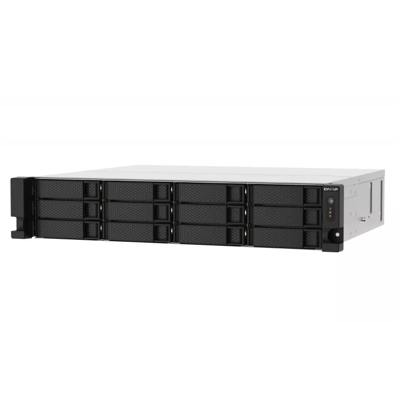 QNAP TS-1273AU-RP-8G NAS/salvestusserver Rack (2U) Ryzen Embedded V1500B 8 GB DDR4 0 TB QNAP QTS Alumiinium, Must