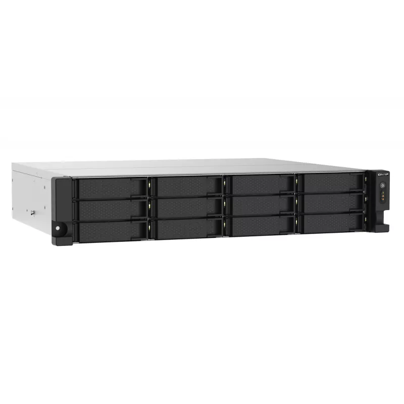 QNAP TS-1273AU-RP-8G NAS/salvestusserver Rack (2U) Ryzen Embedded V1500B 8 GB DDR4 0 TB QNAP QTS Alumiinium, Must