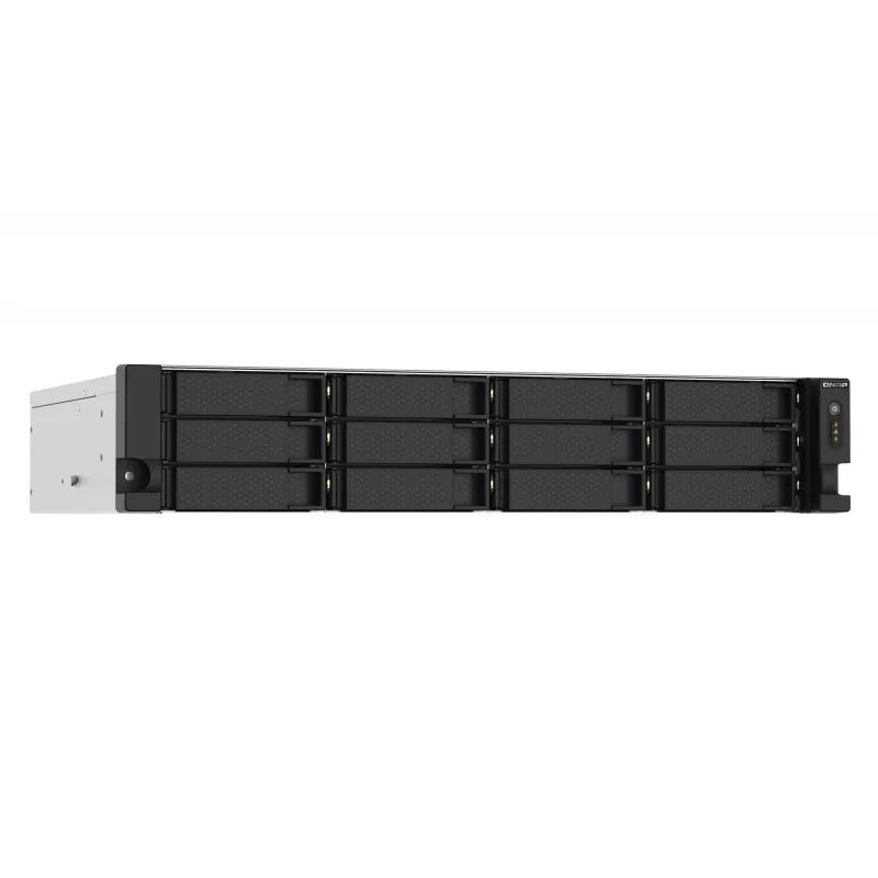 QNAP TS-1273AU-RP-8G NAS/salvestusserver Rack (2U) Ryzen Embedded V1500B 8 GB DDR4 0 TB QNAP QTS Alumiinium, Must