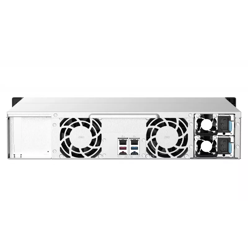 QNAP TS-1273AU-RP-8G NAS/salvestusserver Rack (2U) Ryzen Embedded V1500B 8 GB DDR4 0 TB QNAP QTS Alumiinium, Must