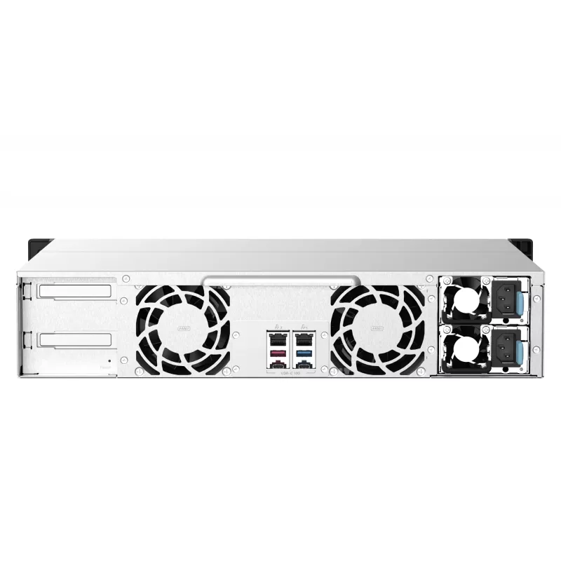 QNAP TS-1273AU-RP-8G NAS/salvestusserver Rack (2U) Ryzen Embedded V1500B 8 GB DDR4 0 TB QNAP QTS Alumiinium, Must