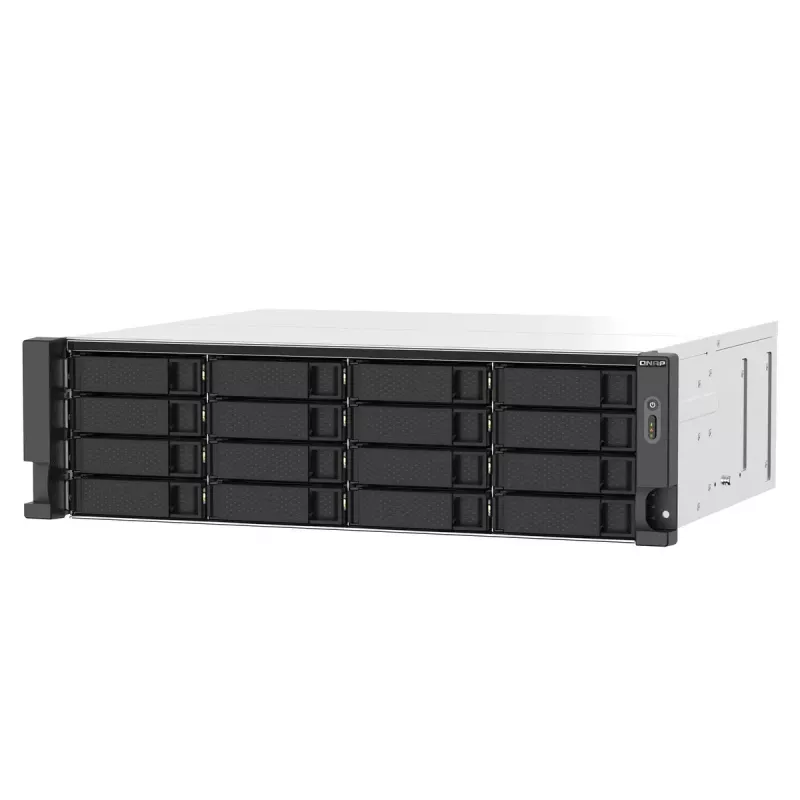QNAP TS-1673AU-RP-16G NAS/salvestusserver riiul (3U) Ryzen Embedded V1500B 16 GB DDR4 0 TB QNAP QTS Must, Hall