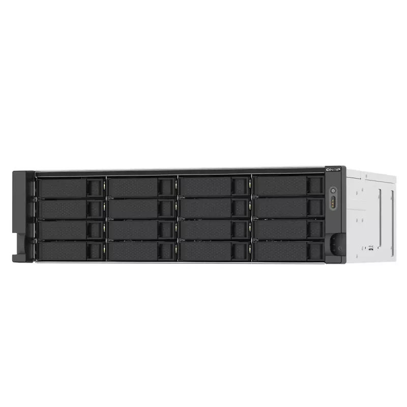 QNAP TS-1673AU-RP-16G NAS/salvestusserver riiul (3U) Ryzen Embedded V1500B 16 GB DDR4 0 TB QNAP QTS Must, Hall