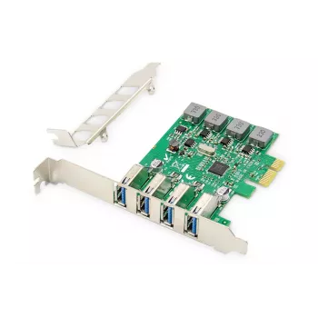 DIGITUS USB Pci-e laienduskaart USB 3.0, 4-pordiline A/F, kiibistik: VL805, isetoitega