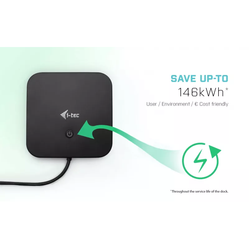 i-tec USB-C kahe kuvariga dokkimisjaam toiteallikaga 100 W + universaalne laadija 100 W