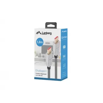 DisplayPort-kaabel LANBERG CA-DPDP-20CU-0018-BK 1.8 m DisplayPort 1.4 32.4 Gbit/s HDR kullatud kontaktidega