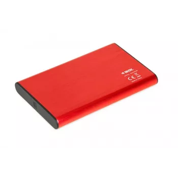 HDD/SSD-korpus IBOX HD-05 Punane 2,5 tolli — USB 3.2 Gen 1 (5 Gbit/s), JMicron JMS578, kuni 10 TB